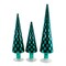 Cody Foster 18.25 In Green Trees Set/3 Christmas Decorative Tree Set , Checkered Tree Glass